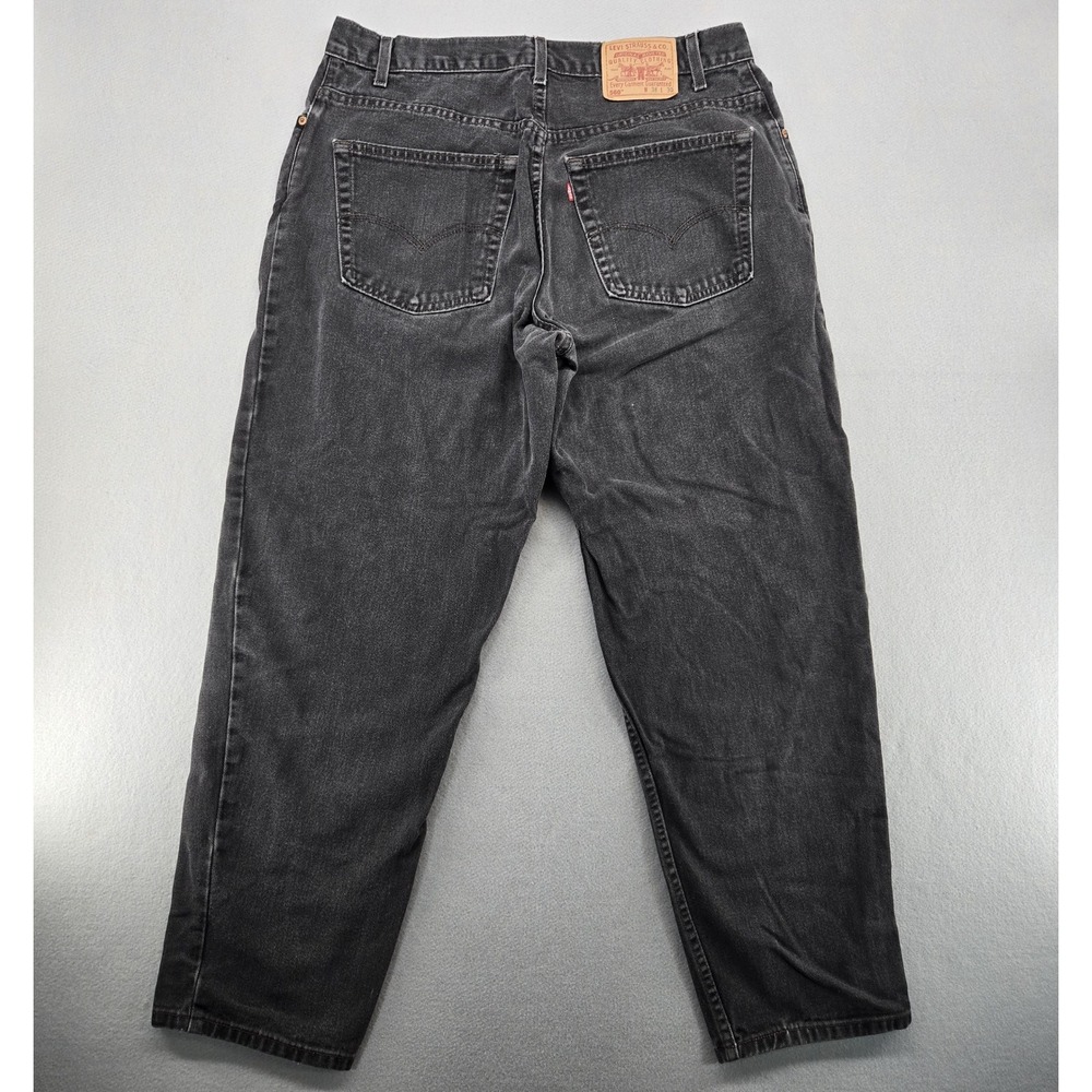 Levi's 560 Black Jeans Vintage Made in USA 38x30 (Measures 36x28.5) Y2K April 02